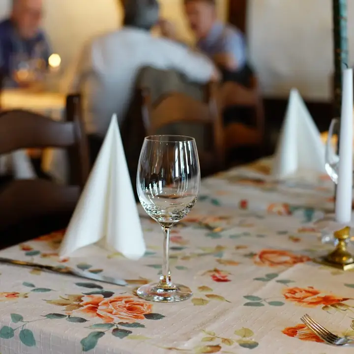Dining table set for a reservation