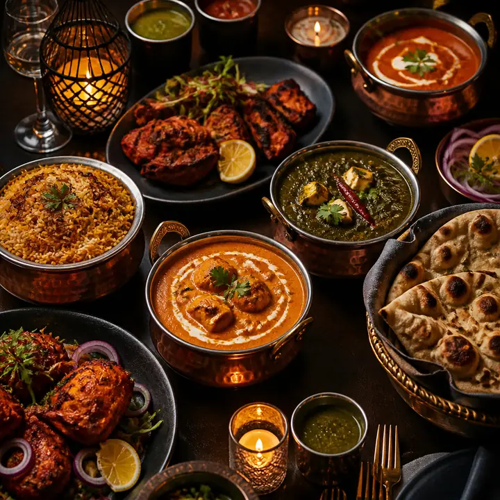 Signature Indian dishes from the à la carte menu