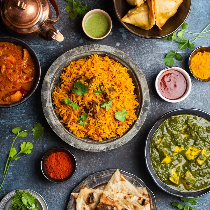Pan Asian buffet spread